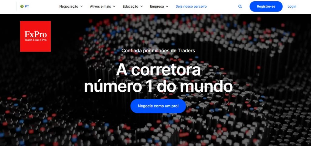 Página principal do site FxPro