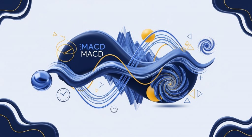 Representação artística da metodologia MACD aplicada ao trading de opções binárias em 15 minutos